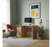 Komodee Scrivania SOLA - Capiente - Chiuso - Quercia Wotan - Larghezza 120 cm, Altezza 73 cm, Profondità 59 cm