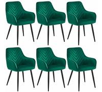 Komodee Sedia NEMI, imbottita in velluto blu navy, gambe in metallo, per soggiorno, cucina, sala da pranzo, set di 6, carico fino a 110 kg