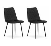 Komodee Sedia SCANNO, imbottita in velluto nero, gambe in metallo, per soggiorno, sala da pranzo, camera da letto, set di 2 pezzi, dimensioni 45x89x53 cm, portata fino a 110 kg
