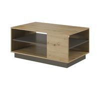 Komodee Tavolino da caffè ANDEBU - Rovere - Grigio Grafite - Mensola - Larghezza 100 cm, Altezza 46 cm, Profondità 60 cm