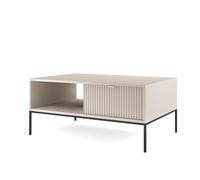 Komodee Tavolino da caffè NANAIMO - Cachemire - Maniglie dorate - Con cassetto - Larghezza 104 cm, Altezza 48 cm, Profondità 68 cm