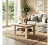 Komodee Tavolino, Tavolo da Caffè Sola - Quercia Sonoma - Ripiano Aggiuntivo - Larghezza 55 cm, Altezza 43 cm, Profondità 55 cm