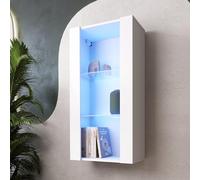NUOVA komodee Vetrina Sospesa Tivoli Vertical, Nero Bianco Rovere LED Opzione