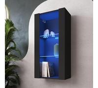 NUOVA komodee Vetrina Sospesa Tivoli Vertical, Nero Bianco Rovere LED Opzione