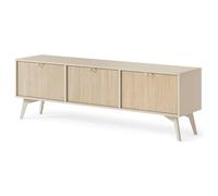 Komodee Tofino TV158 - Mobile TV, Beige Sabbia, Spina Di Pesce Scandi, Larghezza 158 cm, Altezza 52 cm, Profondità 38 cm