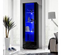 Komodee Vetrina Armadio Alessandria A1 Nero/Nero 60x192x42 cm