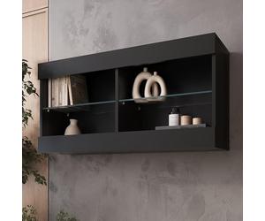Komodee Vetrina Armadio Alessandria A2 Bianco/Nero 60x192x42 cm