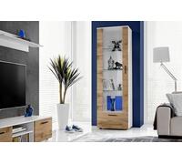 Komodee Vetrina Armadio Alessandria Bianco/Wotan 60x192x42 cm