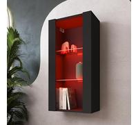 NUOVA komodee Vetrina Sospesa Tivoli Vertical, Nero Bianco Rovere LED Opzione