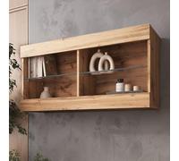 Komodee Tivoli Horizontal 100 Vetrina Sospesa, Rovere Wotan/Rovere Wotan, Senza LED, Larghezza 100 cm x Altezza 50 cm x Profondità 29 cm, Per Soggiorno, Sala Da Pranzo