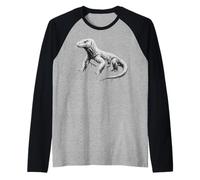Komodo Drago Rettile Lucertola Animale della Giungla Design Maglia con Maniche Raglan