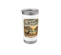 Komodo Dragon Beach Retro Indonesia Viaggio Bicchiere termico in acciaio inox doppia parete