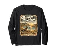 Komodo Dragon Beach Retro Indonesia Viaggio Maglia a Manica