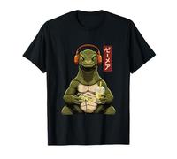 Komodo Dragon Gamer Ukiyo-e Giapponese con tè Boba Maglietta