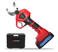 KOMOK Forbici Potatura Elettriche 30mm,con 2 Batterie Ricaricabili 2000mAh 21V/ Motore Brushless 600W/ Interruttore di Sicurezza & Modalità Sleep/Forbice Potatura a Batteria - Rosso