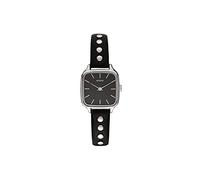 KOMONO Kate Studs Black Silver Women's Japanese Quartz Analogue Watch with Genuine Leather + Metal Studs Strap