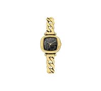 KOMONO Moneypenny Revolt Gold Black Women's Japanese Quartz Analogue Watch with Stainless Steel Strap
