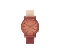 KOMONO Mono Tones Orologio automatico da donna in rosso vinaccia con cinturino in silicone marrone, bordeaux, cinghia