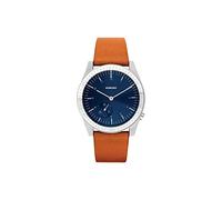 KOMONO Ray Legacy Leather Silver Blue Cognac Men's Japanese Quartz Analogue Watch with Genuine Leather Strap