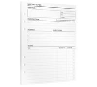 KOMPASS Inserti per planner A5, 15 fogli di ricarica per riunioni e appunti strutturati, documentazione del lavoro, calendario e scadenze, mine organizer A5, 14,5 x 21 cm
