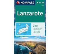 KOMPASS Wanderkarte 241 Lanzarote 1:50.000: 3in1 Wanderkarte mit Aktiv Guide und Detailkarten. Fahrradfahren. Autokarte.