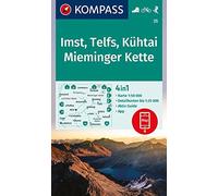 KOMPASS Wanderkarte 35 Imst, Telfs, Kühtai, Mieminger Kette 1:50.000: 3in1 Wanderkarte, mit Panorama, inklusive Karte zur offline Verwendung in der KOMPASS-App. Fahrradfahren. Skitouren.