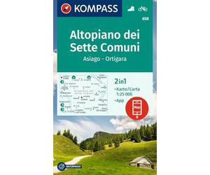KOMPASS Wanderkarte 658 Altopiano dei Sette Comuni, Asiago - Ortigara 1:25.000: 2in1 Wanderkarte inklusive Karte zur offline Verwendung in der KOMPASS-App. Fahrradfahren. Reiten.