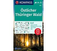 KOMPASS Wanderkarte 813 Östlicher Thüringer Wald 1:50.000: 4in1 Wanderkarte, mit Aktiv Guide und Detailkarten inklusive Karte zur offline Verwendung in der KOMPASS-App. Fahrradfahren. Langlaufen.