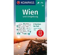 KOMPASS Wanderkarten-Set 205 Wien und Umgebung (2 Karten) 1:50.000: inklusive Karte zur offline Verwendung in der KOMPASS-App. Fahrradfahren.