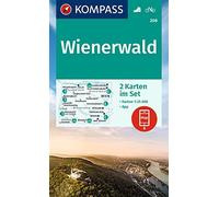 KOMPASS Wanderkarten-Set 208 Wienerwald (2 Karten) 1:25.000: inklusive Karte zur offline Verwendung in der KOMPASS-App. Fahrradfahren.