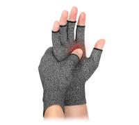 KOMUNJ 1 paio di guanti anti-artrite, design senza dita, tessuto traspirante, vestibilità comoda, sollievo dal dolore da artrite, sollievo dal dolore e calore, Grigio, L, taglia unica