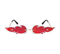 KOMUNJ 1 paio di occhiali da sole a fiamma fuoco onde senza bordi occhiali da sole a forma di fuoco occhiali da sole per donne uomini, rosso, Colore: rosso