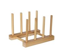 KOMUNJ 1 scolapiatti in bambù, supporto per il coperchio, scolapiatti in bambù, per la conservazione in plateholder