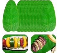 KOMUNJ 10 foglie di banana finte, foglie di banana tropicali artificiali, foglia di banana verde, per feste hawaiane, casa, cucina, matrimoni, decorazioni per la casa
