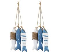 KOMUNJ 6 decorazioni da parete in legno di pesce, decorazione marittima, decorazione da parete, stile mediterraneo, per battesimo, comunione e bagno