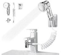 KOMUNJ Doccette per Lavandino Bagno, Doccetta per Lavandino con Tubo Estensibile, Con 3 Modalità Di Spruzzo, Per Il Lavaggio Dei Capelli Del Bagno, Disabili, Anziani, Feriti, Neonati, Animali