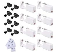 KOMUNJ - Set di 8 punzoni per orecchio, monouso sterili, kit di sicurezza per piercing al naso e orecchio, con tappi per orecchio, kit piercing asettico, accessori per piercing, nero, 3mm