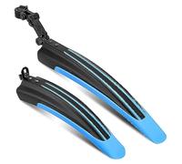 KOMUNJ Set di parafango per bicicletta, regolabile, universale, 2 pezzi, addensamento regolabile, parafanghi anteriori e posteriori, per MTB City Bike (blu)