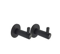 Kon-fort Home Appendi Accappatoio Bagno Grigio Grafite. Set 2 Ganci Bagno Cucina, Design in Acciaio Inossidabile AISI 304, Colore Antracite Opaco con Vite.