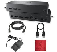 Koncept Sostituzione UD22 per Dell - Docking Station universale USB-C/USB-A Supporta monitor doppi/triple e 4 - Dock con 130W, HDMI, cavi DisplayPort e panno di pulizia - Supporto display 4K