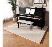 Koncey Tappeto Fonoassorbente per Pianoforte, Tappetino Fonoassorbenti, Tappeto per Batteria, Antivibrazione Acustica Antiscivolo Tappeti per Studio, Sala Musica(Bianca,120 x 500 CM)