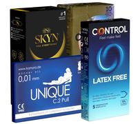 Kondomotheke® Preservativi senza lattice - confezione da 3 varietà (4D