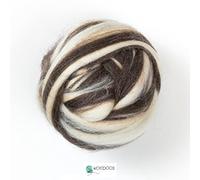 Kondoos Lana naturale, 8 once, migliore lana per infeltrimento, artigianato e filatura, colori naturali, non tinti (zebra (ecru/moca), 8 once