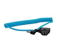 KONDOR BLUE Cavo a spirale D-Tap ad angolo retto (5,5 x 2,5 mm) compatibile con Canon C70 e Atamos | 40,6 - 81,3 cm, ad angolo retto, ultra resistente, in nylon intrecciato con connettori rinforzati,