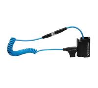 KONDOR BLUE | D-Tap a DMW-BLK22 - Cavo fittizio a spirale per Lumix S1RII/GH7/S5IIX/GH5/GH6, ultra resistente, in nylon intrecciato con connettori rinforzati, blu
