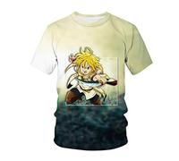 KONDZ I Sette Peccati Capitali Logo T-Shirt Anime di Grandi Dimensioni 3D Stampa Moda Tee Casual Sportswear T-Shirt di Grandi Dimensioni Uomo Donna Tee Top