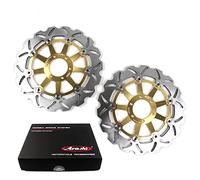 KonerStone Dischi freno anteriori per Yamaha TDM 850 1991-2001/TRX 850 1995-2000/FJ1200 1988-1991 ABS 1991 Dischi di Ricambio Accessori Moto TDM850 TRX850 FJ 1200 Oro 1989