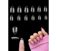 KONFEN 240 Pezzi Unghie Finte Mandorla, 12 Taglie Tip In Gel Per Unghie Copertura Completa, Trasparente Nail Tips Preformate Per Nails DIY Art Principiante, Semi-Smerigliato Soft Gel Tips A Mandorla