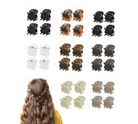 KONFEN 32 pezzi 1,5 cm mini piccola molletta per capelli, molletta per capelli da donna Simplicité Française opaca, antiscivolo accessorio banana accessori tartaruga, otto colori