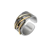 KONFEN Anello Argento Uomo, Meteora Anelli Regolabile Mignolo Veretta, Annelli Regolabili Mignolo Pollice Uncharted Vintage Semplice Moda Gioielleria Regalo